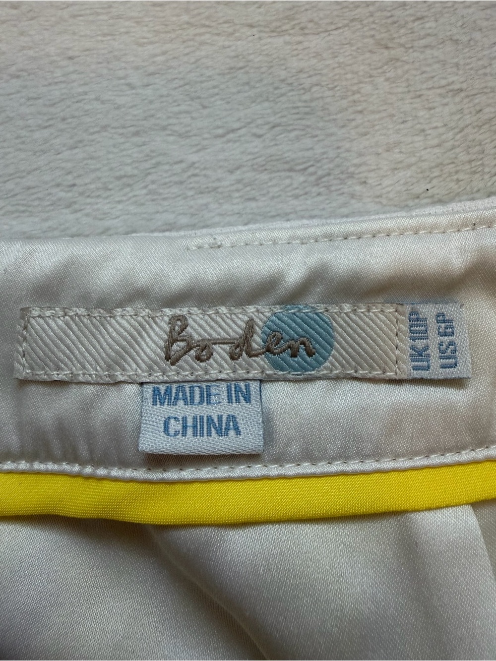 Boden Yellow and Cream Leaf Embroidered A-Line Mini Skirt - Picture 8 of 11